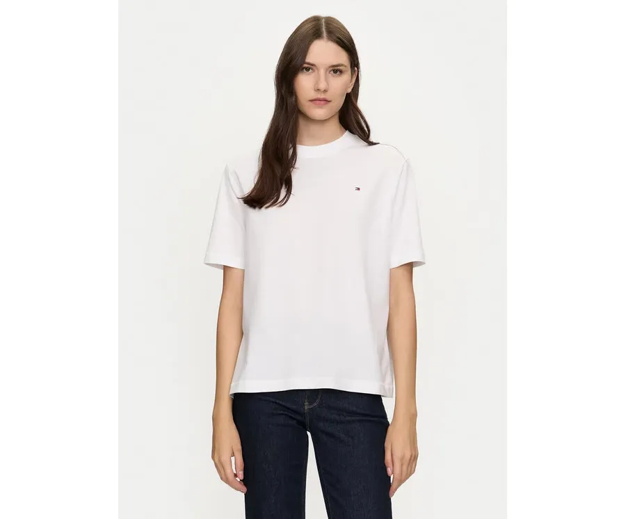 obrazek 1 Tommy Hilfiger T-Shirt Modern Flag WW0WW43597 Biały Relaxed Fit