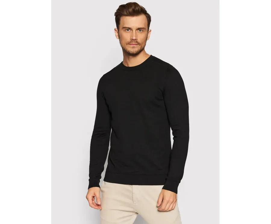 obrazek 1 Selected Homme Sweter Berg 16074682 Czarny Regular Fit