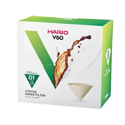Zdjęcie Hario filtry papierowe Misarashi brązowe - V60-01 - 100 Sztuk BOX HARIO