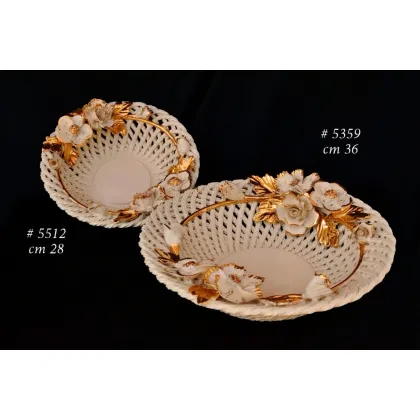 Picture Italian ceramic bowl decorated with flowers