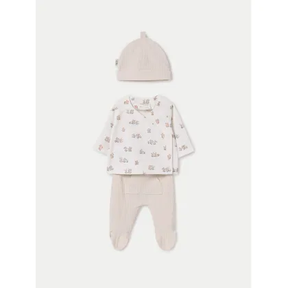 Zdjęcie Mayoral Komplet bluzka i półśpiochy 9906 Beżowy Regular Fit