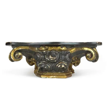 Zdjęcie Rzeźbiona drewniana półka, Włochy XIX wiek