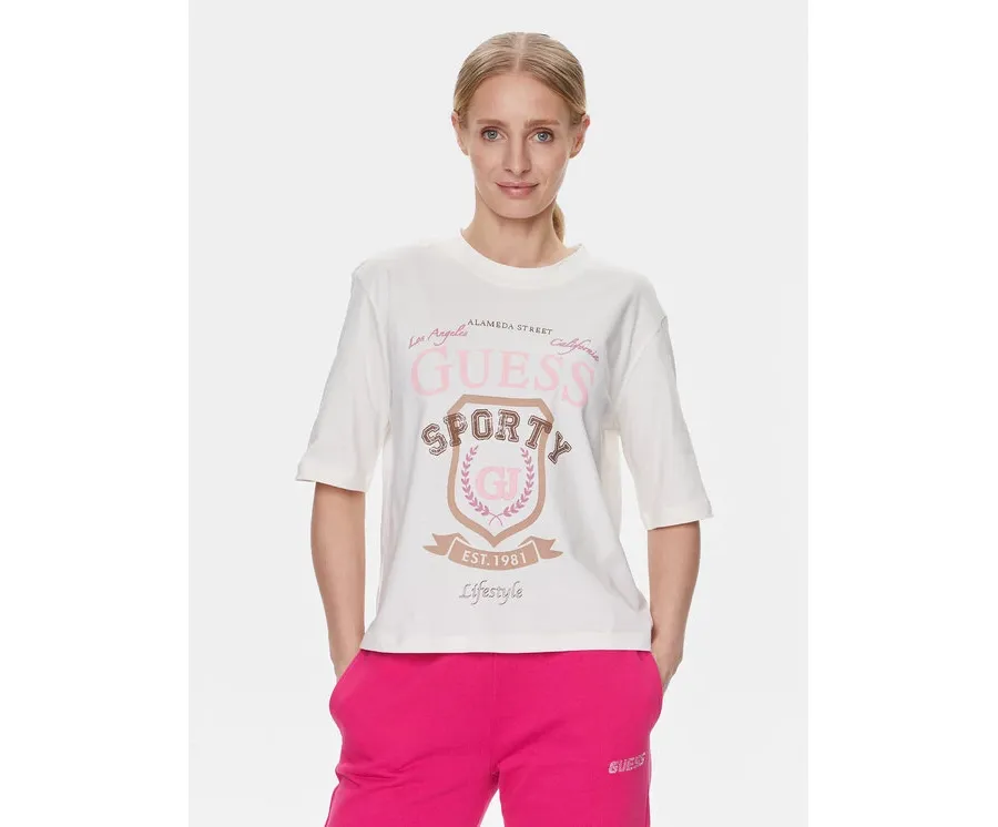 obrazek 1 Guess T-Shirt V4RI07 K8FQ4 Biały Boxy Fit