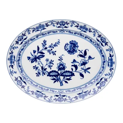 Zdjęcie Duży owalny talerz z porcelany Margão inspirowany klasyczną porcelaną „India Company” - Vista Alegre