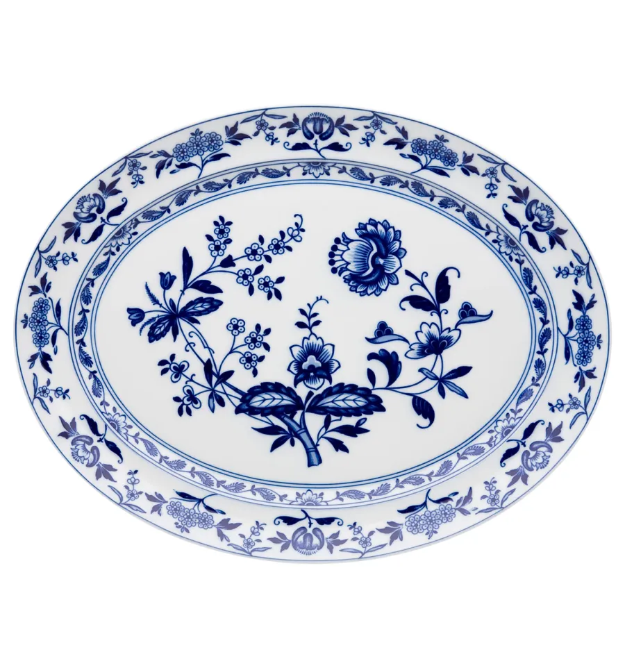 obrazek 1 Duży owalny talerz z porcelany Margão inspirowany klasyczną porcelaną „India Company” - Vista Alegre