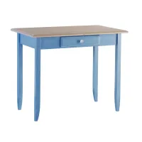 Zdjęcie Biurko z szufladą lakierowane z jasnoniebieskim wykończeniem - Zanini