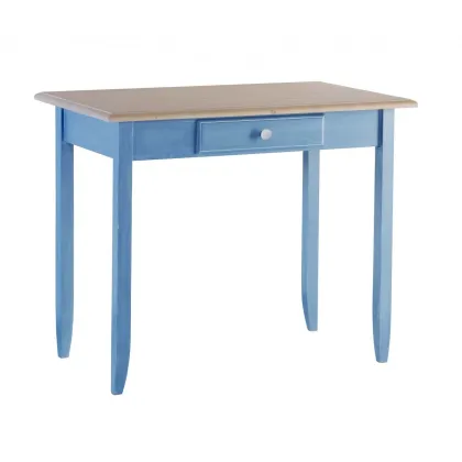 Zdjęcie Biurko z szufladą lakierowane z jasnoniebieskim wykończeniem - Zanini