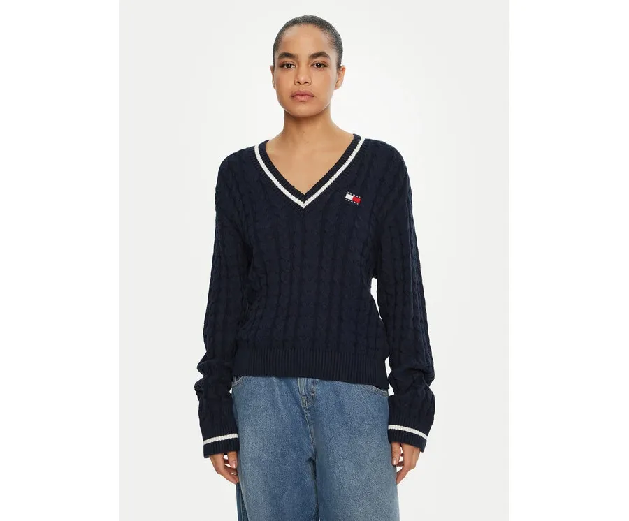 obrazek 1 Tommy Jeans Sweter DW0DW19885 Granatowy Regular Fit