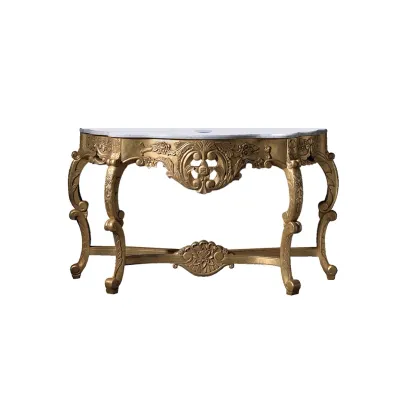 Zdjęcie Marmur, antyczne złoto - luksusuowa konsola łazienkowa ISABEL - Collecion Alexandra