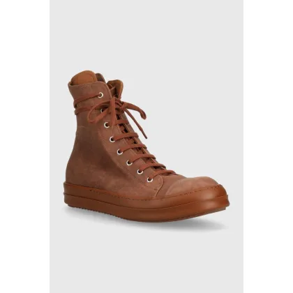 Zdjęcie Rick Owens trampki Denim Shoes Sneaks męskie kolor brązowy DU01D1800.SCFT.545454