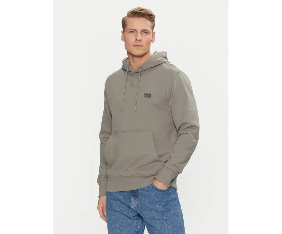 obrazek 1 Calvin Klein Jeans Bluza Woven Label Hoodie J30J327113 Zielony Regular Fit