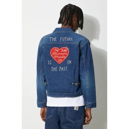 Zdjęcie Human Made kurtka jeansowa Denim Work Jacket męska kolor granatowy przejściowa HM27JK015