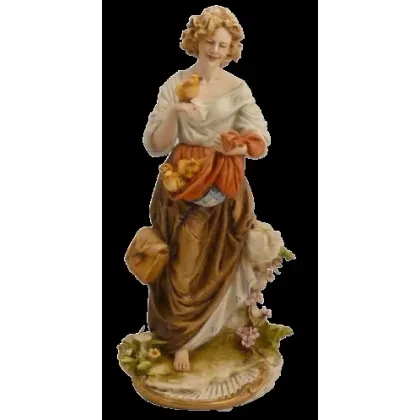 Zdjęcie Kobieta z kurczaczkami - stylowa włoska porcelana do apartamentu