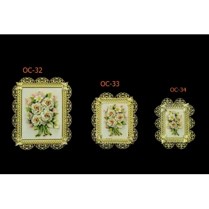 Zdjęcie Wyjątkowa porcelanowa złota ramka do salonu