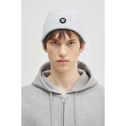 Zdjęcie Wood Wood czapka z domieszką wełny Vin AA Beanie kolor szary 10320804.4068