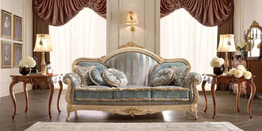 obrazek 2 Luksusowa włoska 3-osobowa sofa do salonu