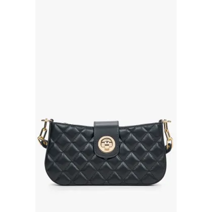 Zdjęcie Estro: Czarna torebka damska typu bagietka z pikowanej skóry