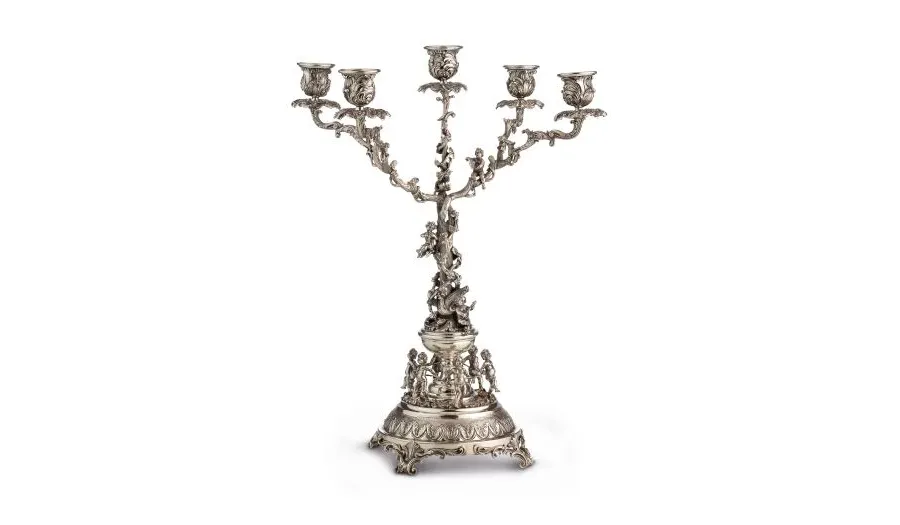 picture 1 Artistic silver - richly decorated candleholder