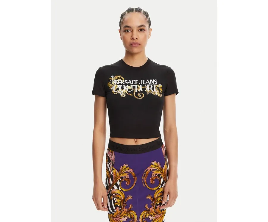 obrazek 1 Versace Jeans Couture T-Shirt 78HAHC05 Czarny Slim Fit
