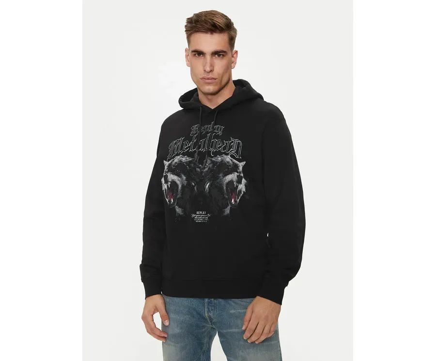 obrazek 1 Replay Bluza M6974 .000.21842 Czarny Regular Fit REPLAY