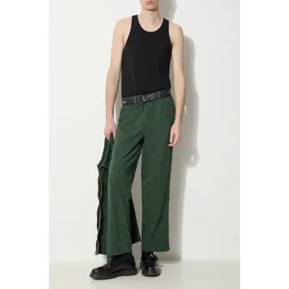 Zdjęcie Corridor spodnie bawełniane Floral Embroidered Trouser kolor zielony proste TR0076