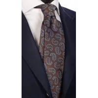Picture Sublime, brown silk tie, hand-sewn in Italy
