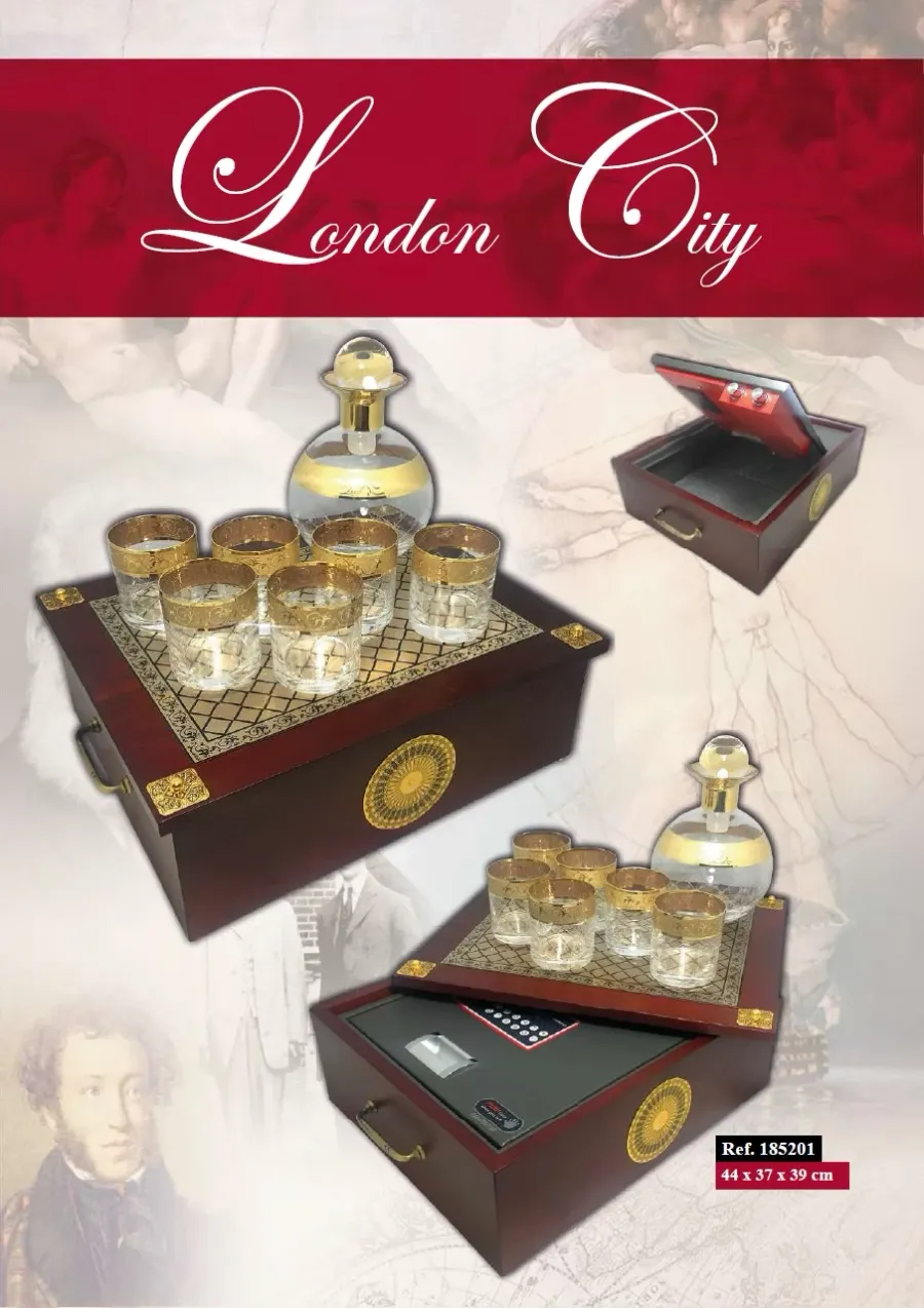 obrazek 1 Zestaw do whisky w komplecie z sejfem London City