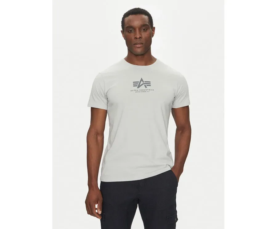 obrazek 1 Alpha Industries T-Shirt Basic 118533 Szary Regular Fit