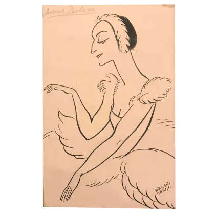 Picture Mario Vellani Marchi caricature of Anna Pavlova (1881-1931)