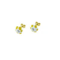 Picture Hair flower earrings with enamel, diameter 8mm.