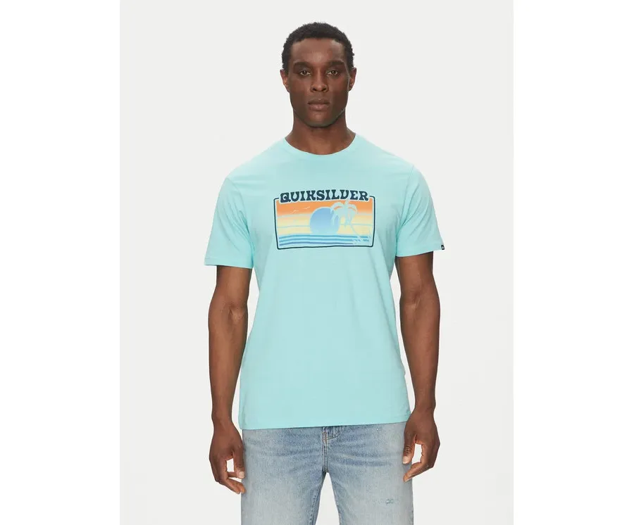 obrazek 1 Quiksilver T-Shirt EQYZT08065 Turkusowy Regular Fit