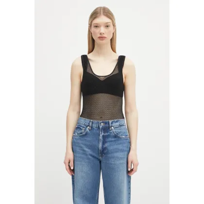 Zdjęcie Anine Bing body Alysha Bodysuit damska kolor czarny gładka A.10.10685