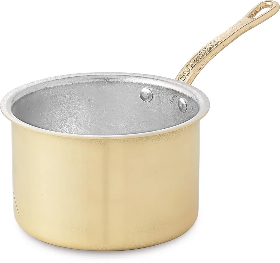 obrazek 1 Wysoki rondel mosiężny średnica 12 cm 1 uchwyt - Pepite d'Oro - Cu Artigiana