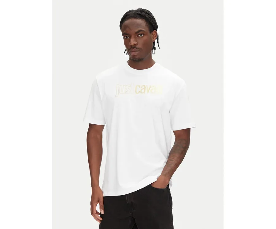 obrazek 1 Just Cavalli T-Shirt 78OAHT16 Biały Regular Fit