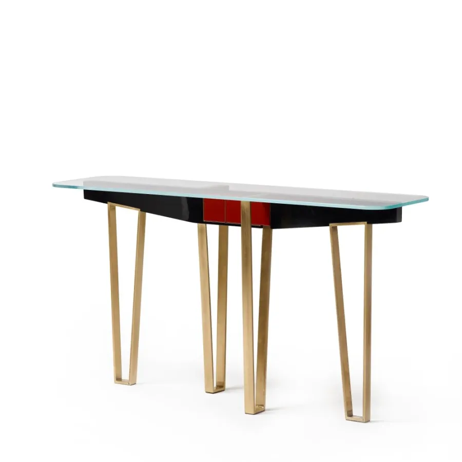 obrazek 1 Prostokątna konsola z ceramicznymi płytkami H.80xL.150xP.40 cm
