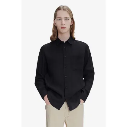 Zdjęcie A.P.C. koszula A.P.C. Chemise Cassel LIAEK-H12545 BLACK męska kolor czarny regular z kołnierzykiem klasycznym LIAEK.H12545-BLACK