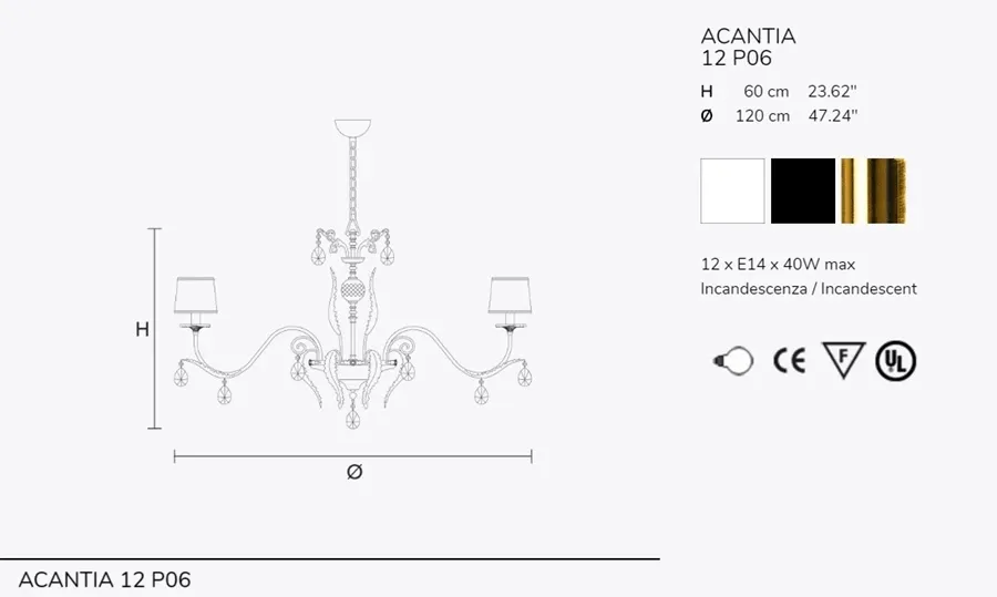 picture 4 Elegant, white chandelier 6200/12