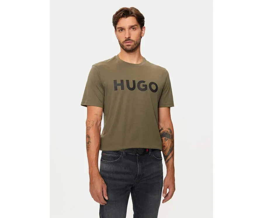 obrazek 1 Hugo T-Shirt Dulivio 50467556 Khaki Regular Fit HUGO