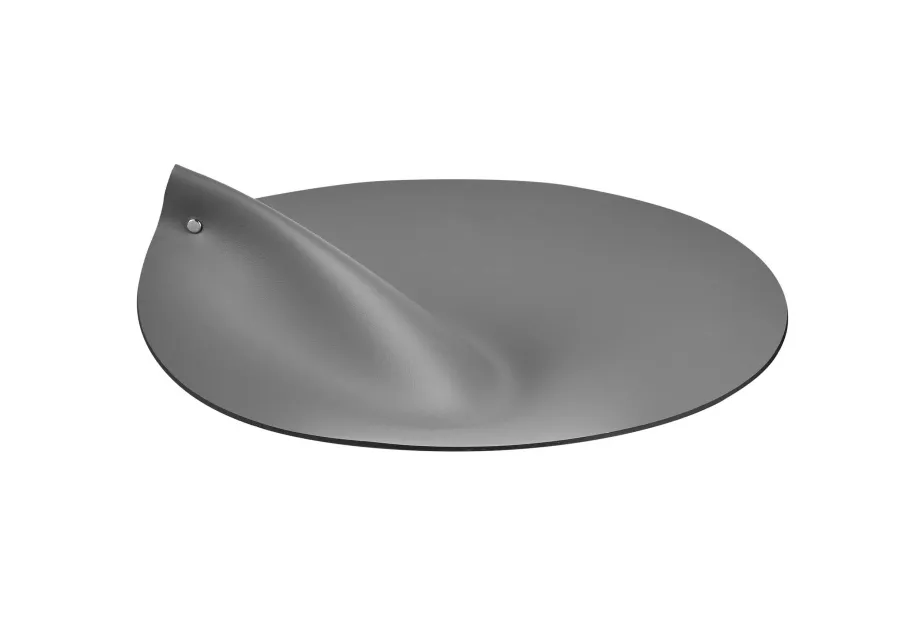 obrazek 1 Szara skórzana pokrywka Ø44 cm do okrągłego kosza