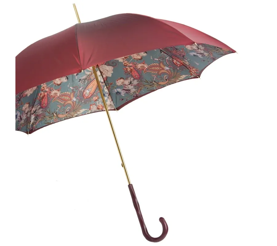 obrazek 8 Piękny klasyczny parasol damski w kolorze burgundowym – Pasotti