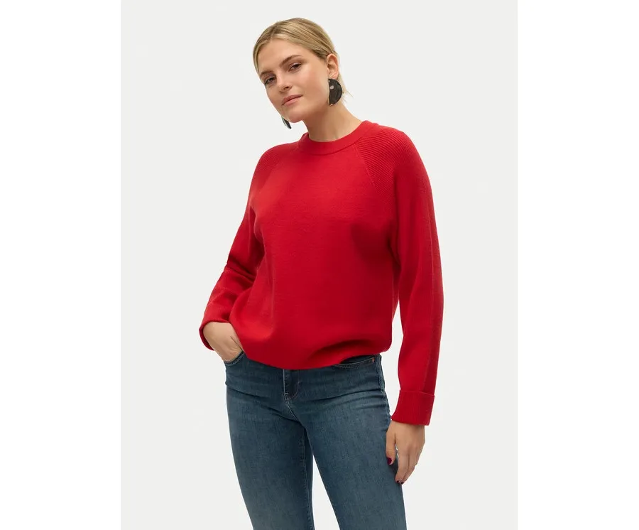 obrazek 1 Vero Moda Sweter Gold 10315516 Czerwony Regular Fit