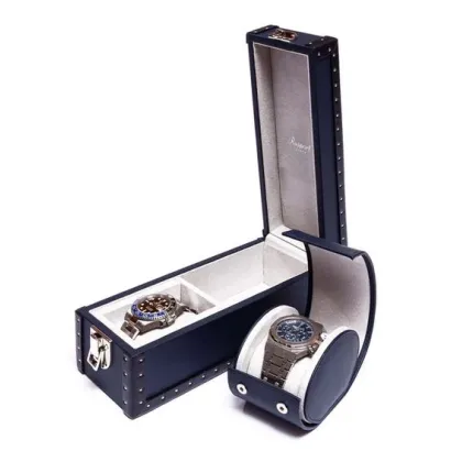 Picture Sophisticated two-piece leather watch box