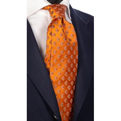 Zdjęcie Elegancki, pomarańczowy krawat wykonany ręcznie
