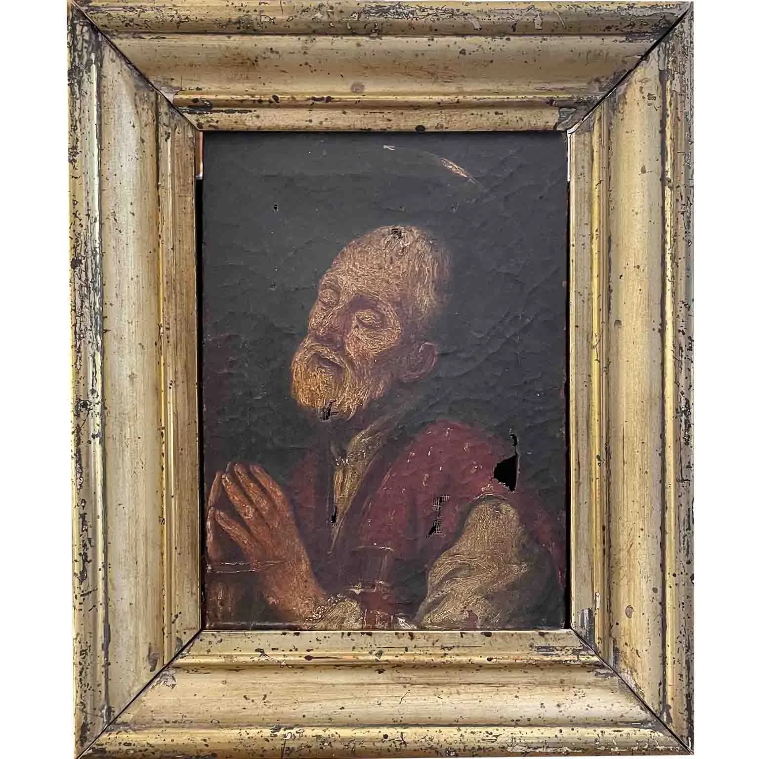 Zdjęcie Antyczny portret modlącego się świętego (XVIII wiek)