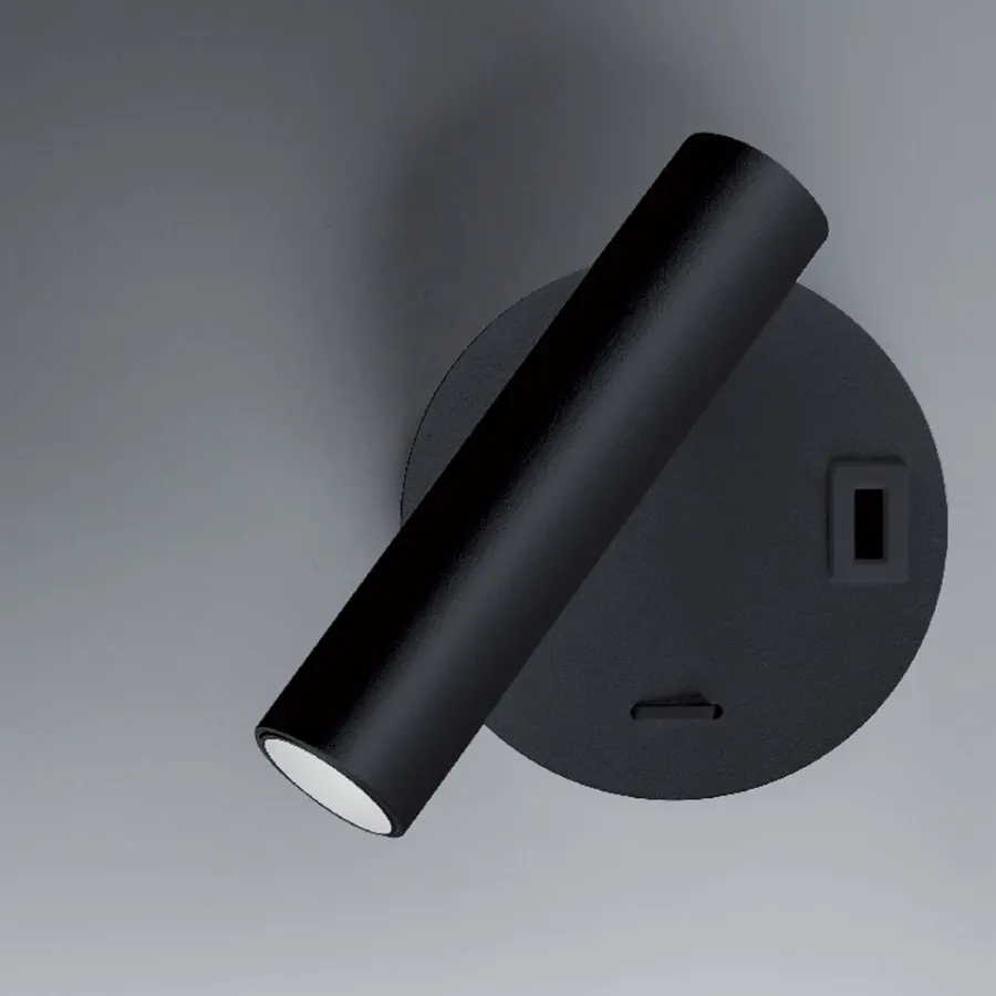 obrazek 2 Czarny kinkiet Betu z aluminium - 2W ,USB, 3000K