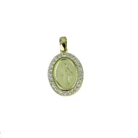 Zdjęcie Cyrkoniowy medalik z Madonną 17x13mm