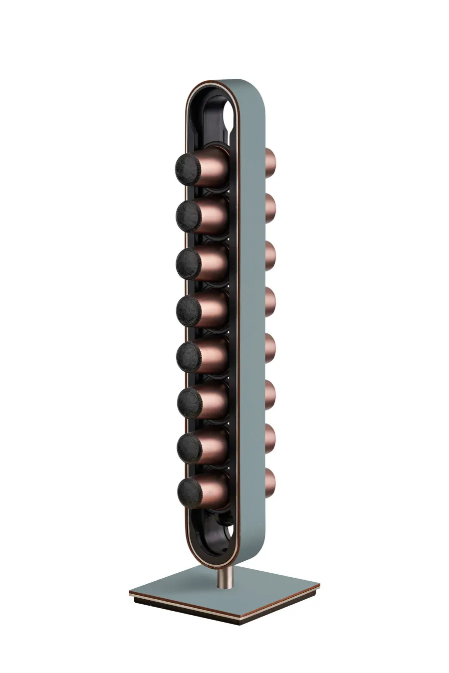 picture 2 Stylish coffee capsule holder made of pastel blue leather