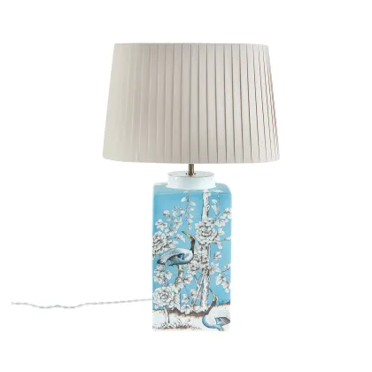 Zdjęcie Stylowa lampa stołowa White Garden z porcelanową podstawą z motywem inspirowanym ogrodem - Vista Alegre