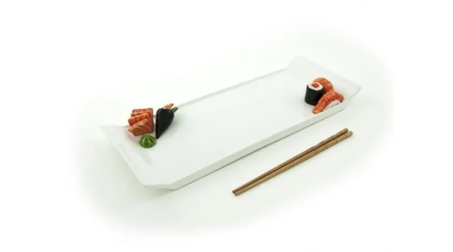 obrazek 2 Wąska zdobiona taca na sushi - Le Ceramiche
