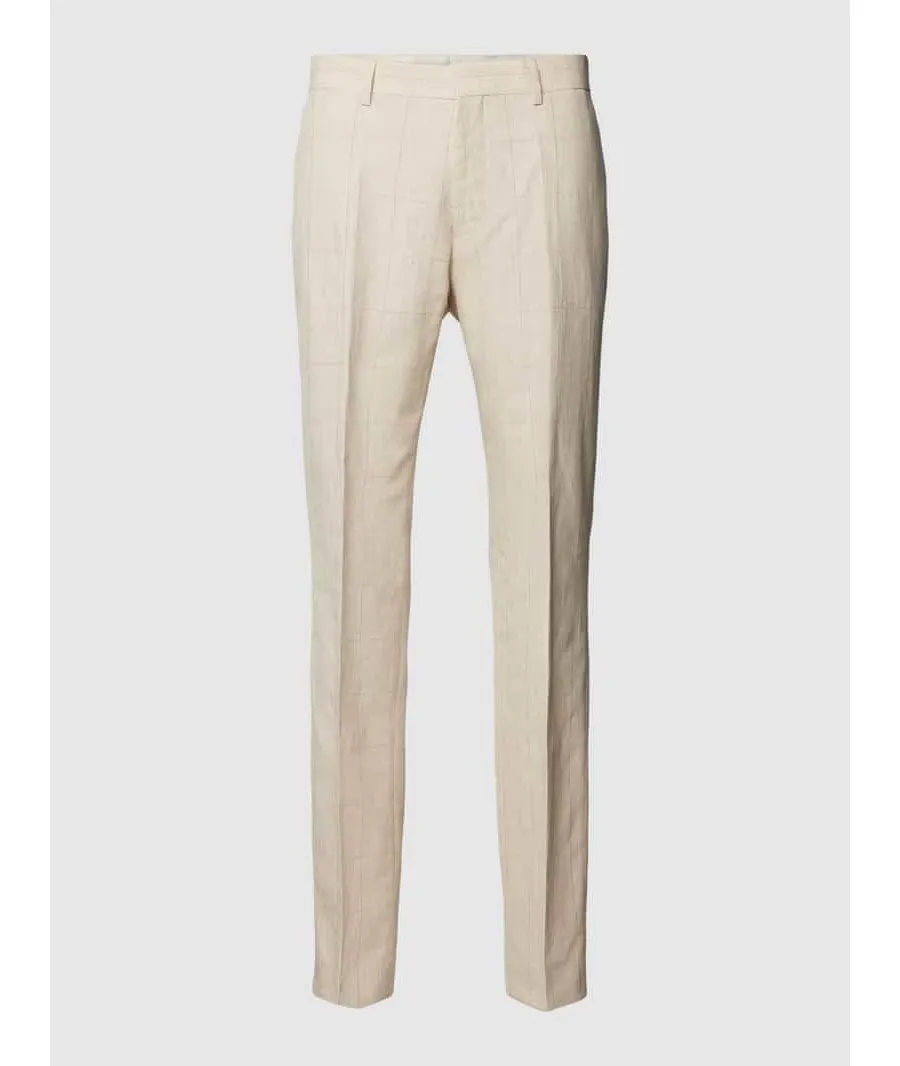 obrazek 1 Spodnie do garnituru o kroju slim fit w kant model ‘Lenon’